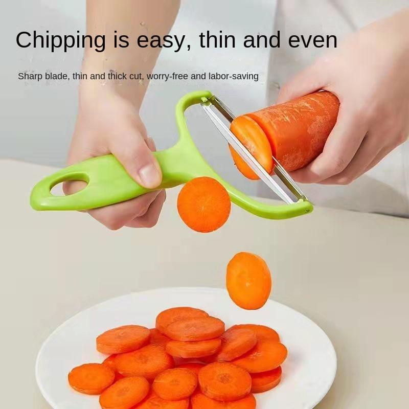 2pcs 3-in-1 Multifunctional Vegetable Peeler Grater Slicer Stainless Steel Wide Mouth Blade ABS Handle Cucumber Carrot Potato