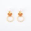 Boucles d'oreilles pendantes cœur coréen incrusté de diamants et de perles - Bijoux polyvalents et à la mode