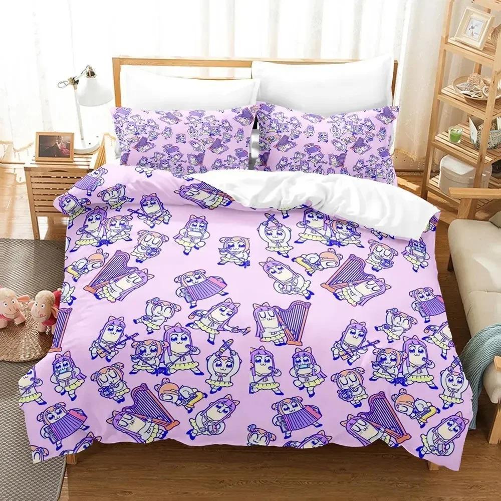 Anime Pop Team Epic PIPI Bedding Set Duvet Cover Bed Set Quilt Cover Pillowcase Comforter King Queen Size Boys Adult Bedding Set
