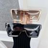 Designer Brand Square Sunglasses Women Men Cool Oversized Frame Sun Glasses Female Gradient Colors Trendy Fashion