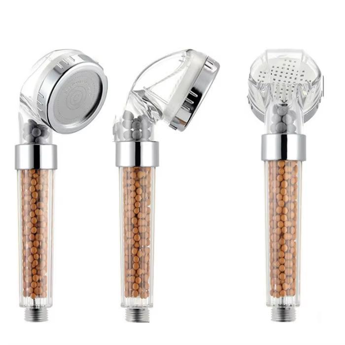 High Pressure Water Saving Handheld Filtered Showerhead for Hard Water ABS Shower Head With Filter Beads (transparent,ABS Plastic) прозрачный
