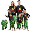 Family Matching Christmas Print Round Neck Long Sleeve Top and Pants Loungewear Set