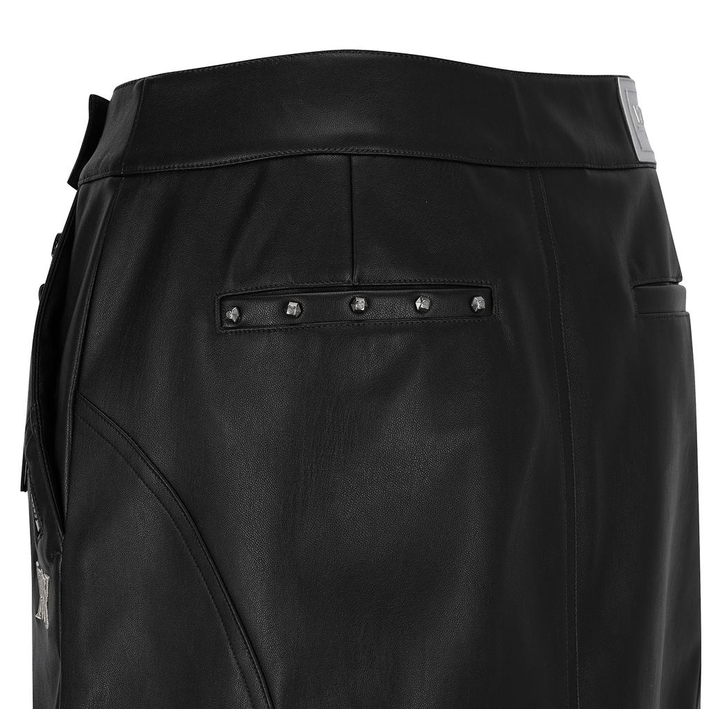 Anew Golf W Faux Leather A-Line Sq_Bk
