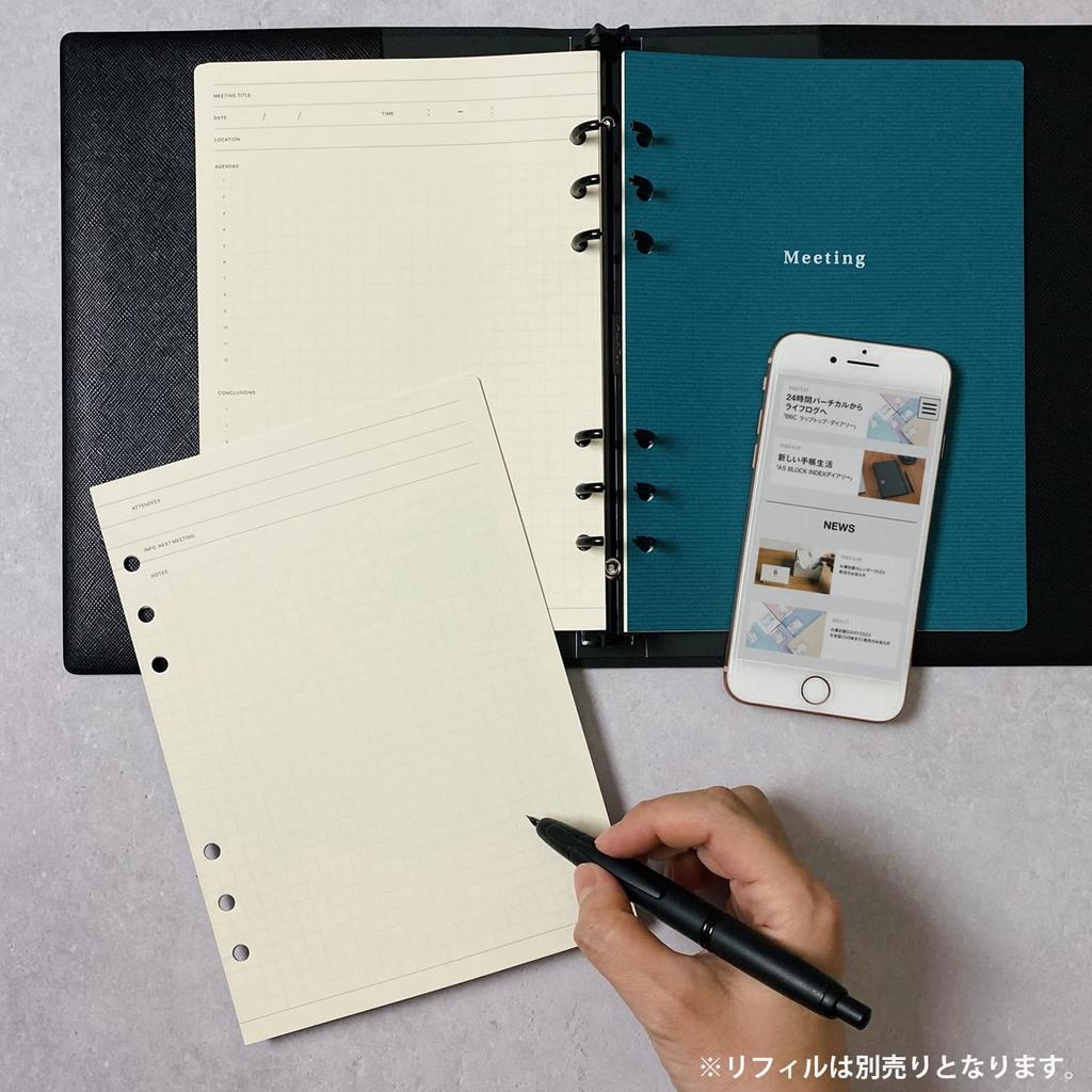 Laconic Style Note Binder A5 Clear Pocket Navy LGF32-280NV