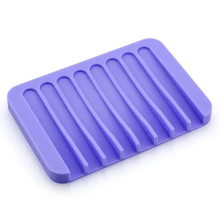 

2025 Creative Silicone Soap Holder Candy Color Draining Organizer Home No Installation Soap Box Soap Dish Bathroom Accessories 11.5x8cmx1cm фиолетовый