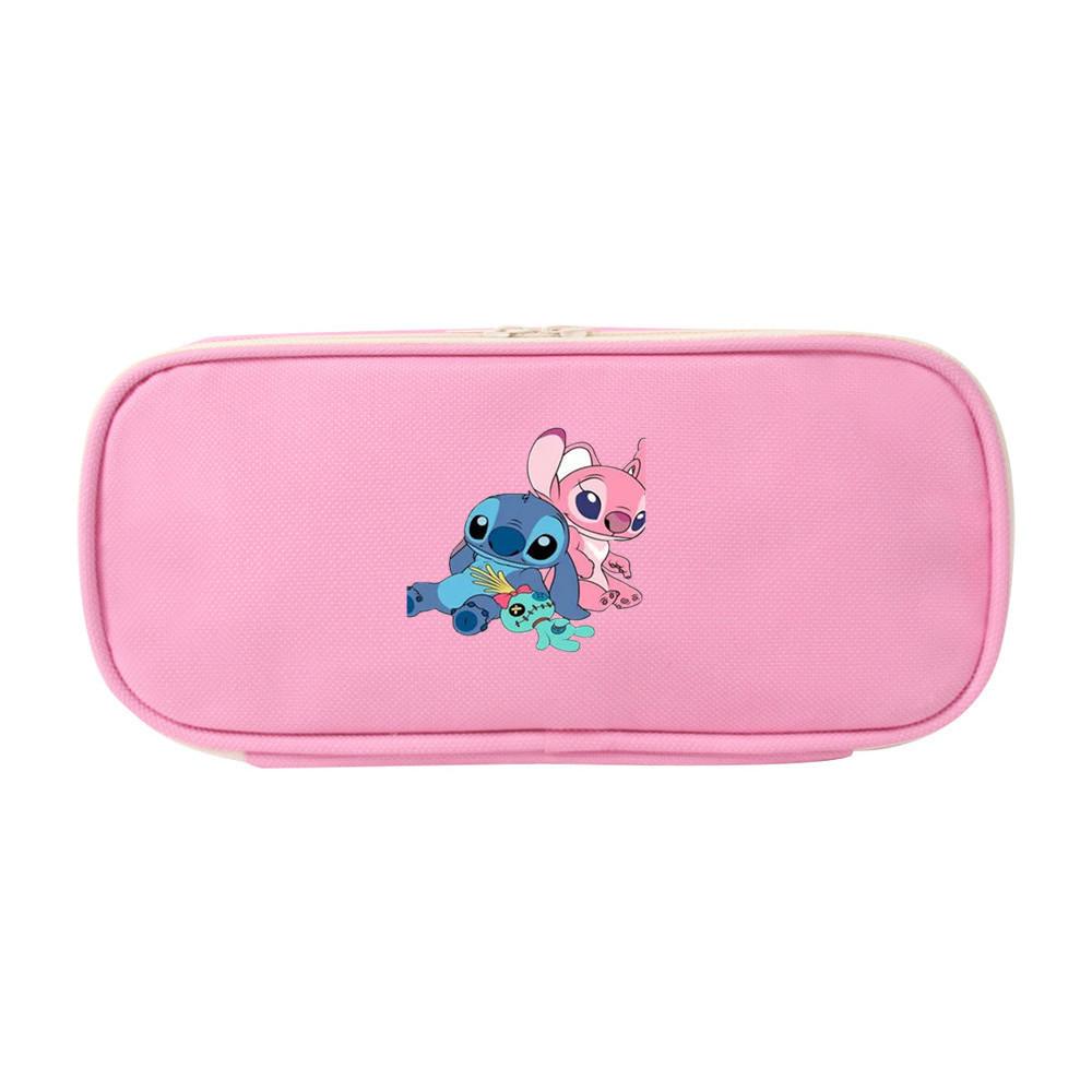 Stitch Colorful Pencil Case Canvas Storage Bag For Elementary School Students