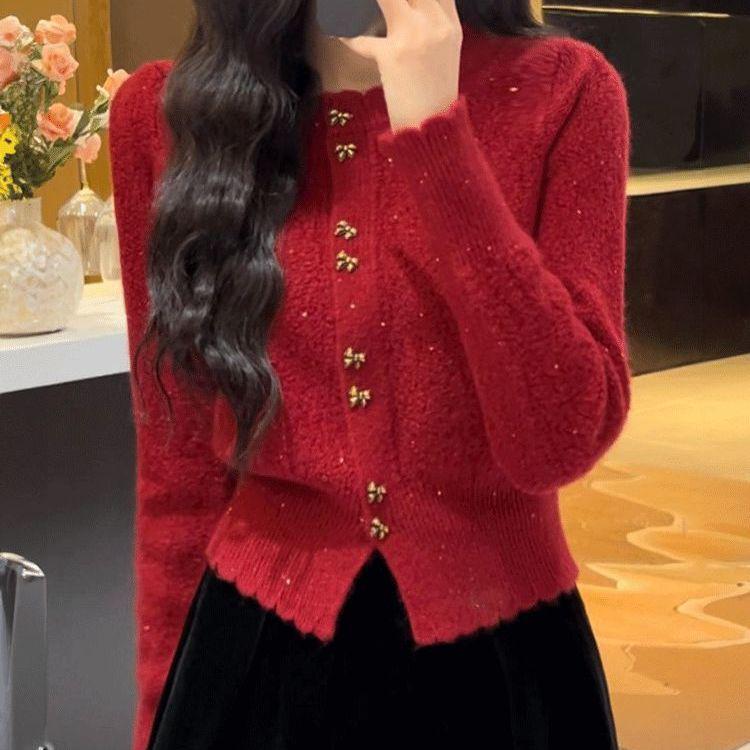 Fragrant Style Women's Short Knit Cardigan - Autumn/Winter Outerwear