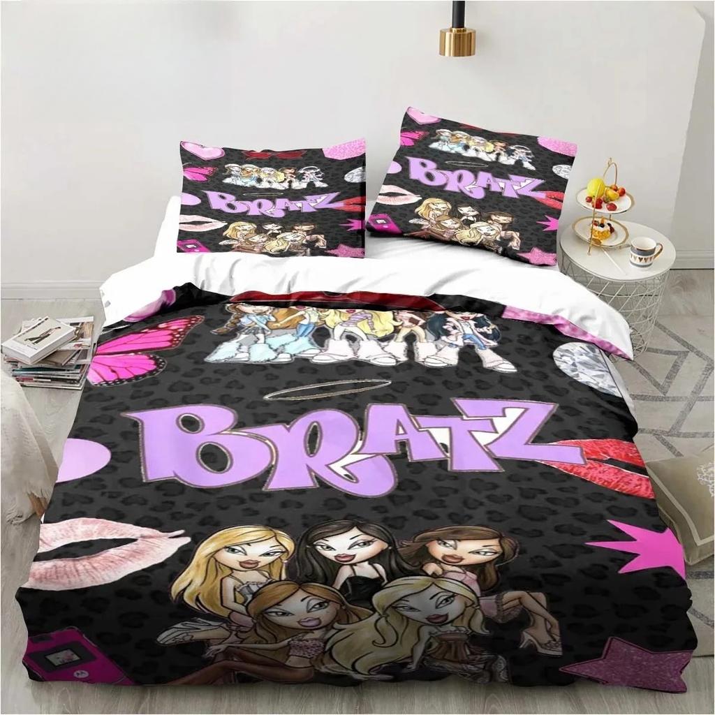 Kreslený B-Bratz 3D Tisk Kawaii Dívčí Ložní Souprava Jednolůžko Twin Full Queen King Size Ložní Souprava Dospělý Dítě Dívky Ložnice Ložní Prádlo Dárek