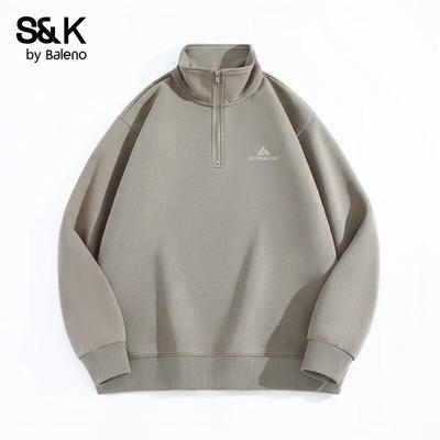 Baleno S&K Series Stand Collar Half-Zip Knit Sweatshirt