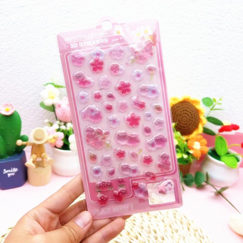 Sakura 3D 3D Relief Stickers Cute Cartoon Children'S Account Decoration Stickers Mobile Phone Guka Creative Stickers