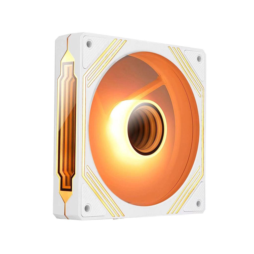 14cm Hydraulic Bearing Chassis Fan with RGB Sync, Shockproof Feet, and Silent Operation for PC Cases.