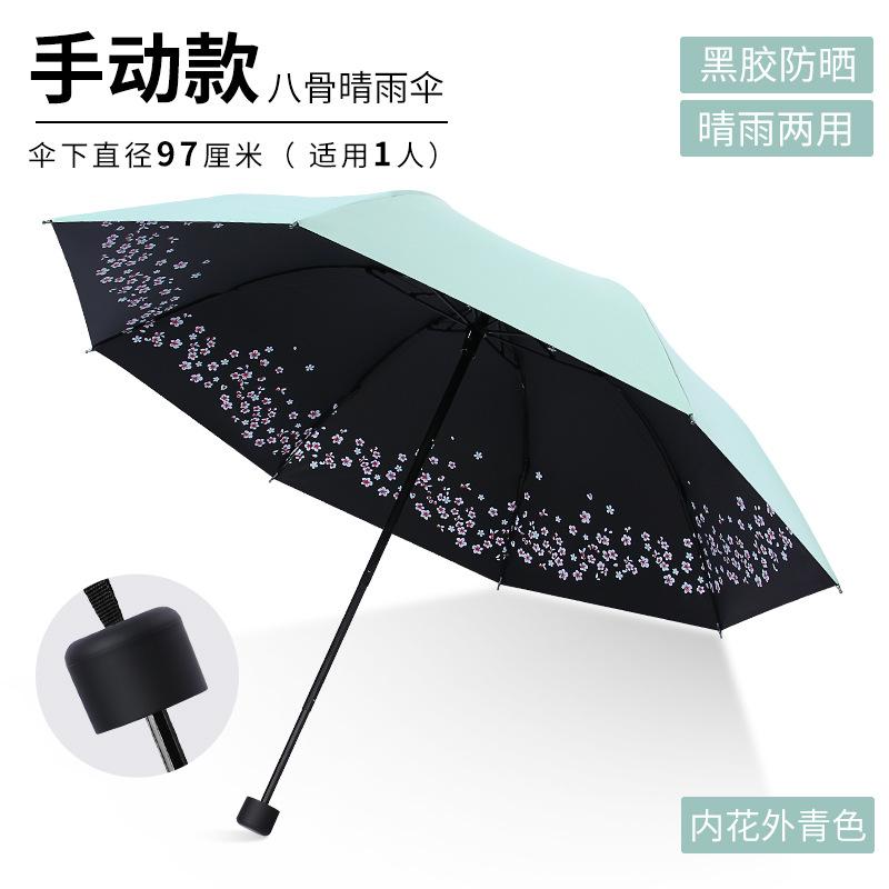 Cartoon Bear Creative Vinyl Sun Umbrella Triple Fold Umbrella, Folding Umbrella