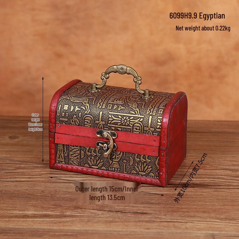 Chinesische Retro 8cm Holzschmuckschatulle - Vintage Klassisch Antik Kleine Schachtel