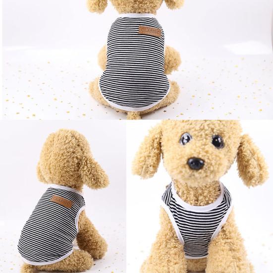 Pet Costume Stripes Pattern Dress-up Elastic Pet Dog Cats Vest Outfit for Summer