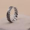 Adjustable Open Ring With Wheat Motif Vintage Plated Boho Minimalist Statement Women Men