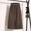 DIMANAF 2024 Neue Herbst Winter Plus Größe Lange Frauen Röcke Elastische Taille A-linie Übergröße Dame Elegante Hohe Taille Röcke