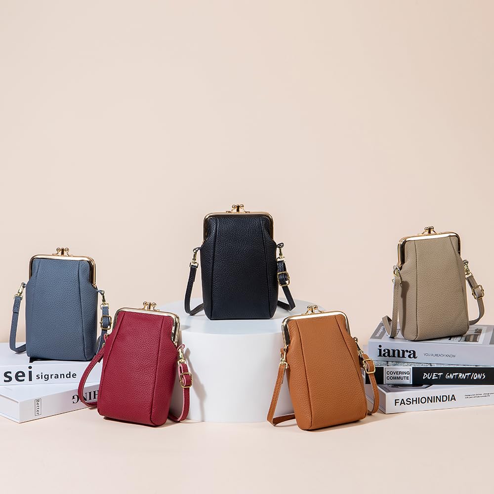 Genuine Leather Purse Shoulder Bag for Mini Smartphone Small Small Bag [Yocipa] Women, Pochette, 2-Room Structure, Pouch, Crossbody, Shoulder, Bag,