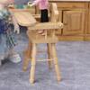 Simulation Stool Convenient to Store Simulated Wood Dollhouse High Chair Model for 1/12 Doll House