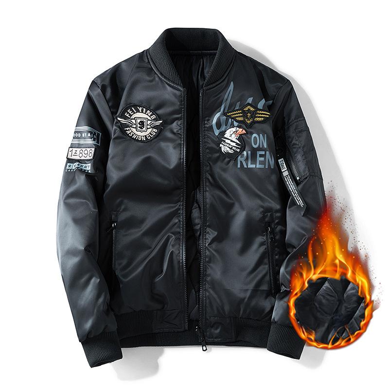 

New Coat Men s Flight Jacket Autumn and Winter Baseball Uniform Trendy Brand Double-sided Jacket Cotton Jacket Men s Plus Size Outerwear M