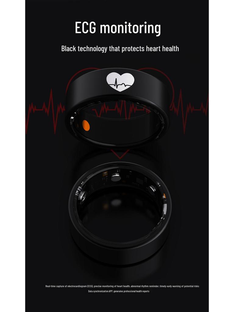 Smart R30 Health Ring: ECG, Body Temp, Heart Rate, Blood Oxygen, Sleep & HRV Monitoring