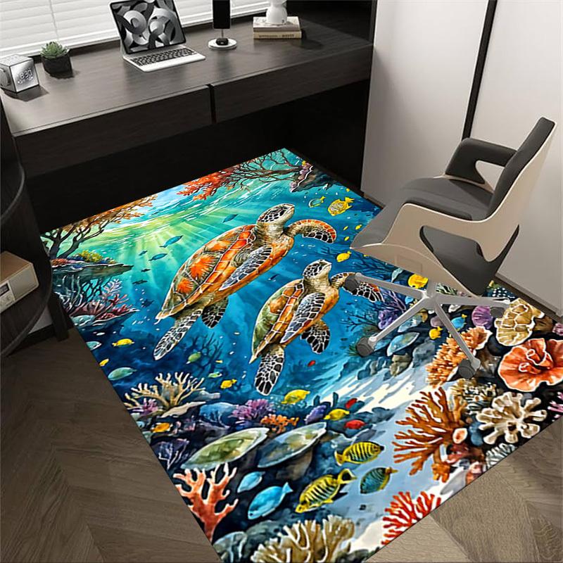 1PC turtle coral Extra Large Non-Slip Floor carpet, Office, family, bedroom, Studio - Large Area RugJ0328