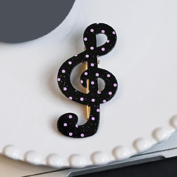 2 Piece Lovely Star Dot Music Symbol Hair Clip Safe Acrylic Hair Decorations Barrettes Present For Kids Adults