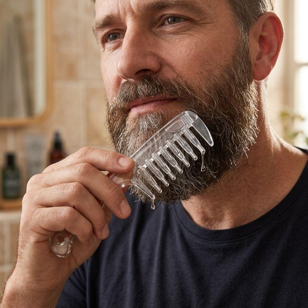 Rolling Metal Teeth Scalp Liquid Guide Comb Essential Oil Applicator Home Salon Use