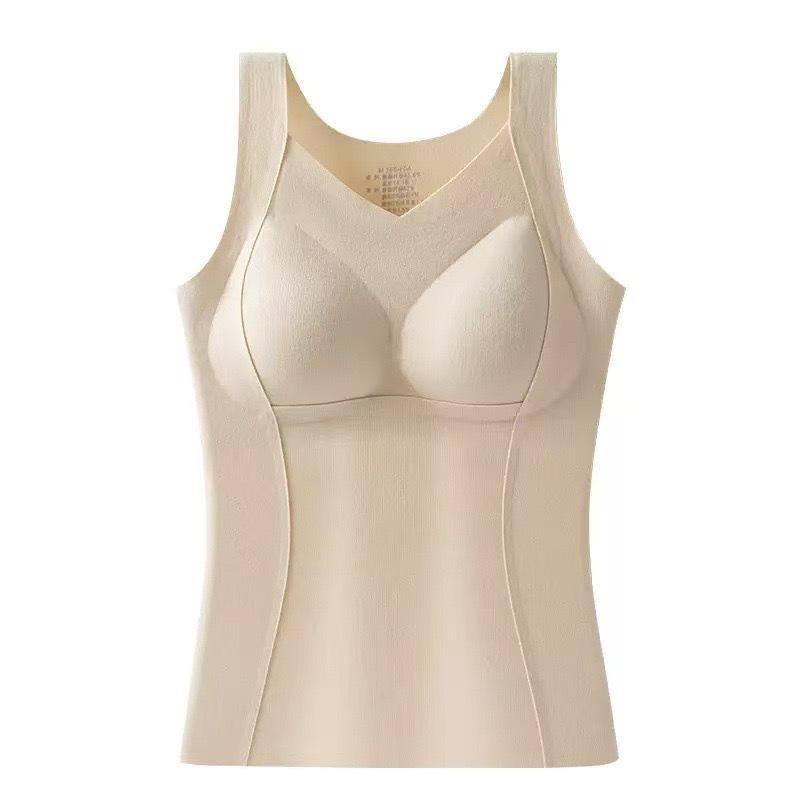 

Women s Brushed Warm Seamless Vest with Chest Pads – Slim Fit, High Elasticity L [52.5-62.5 kg]