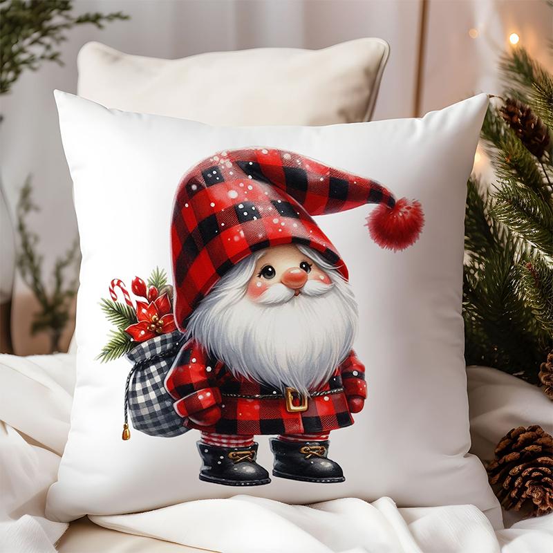Christmas Pillows With Tree Deer Santa Truck Square Polyester Pillowcase, Modern Sofa Decorative Cushion Cover