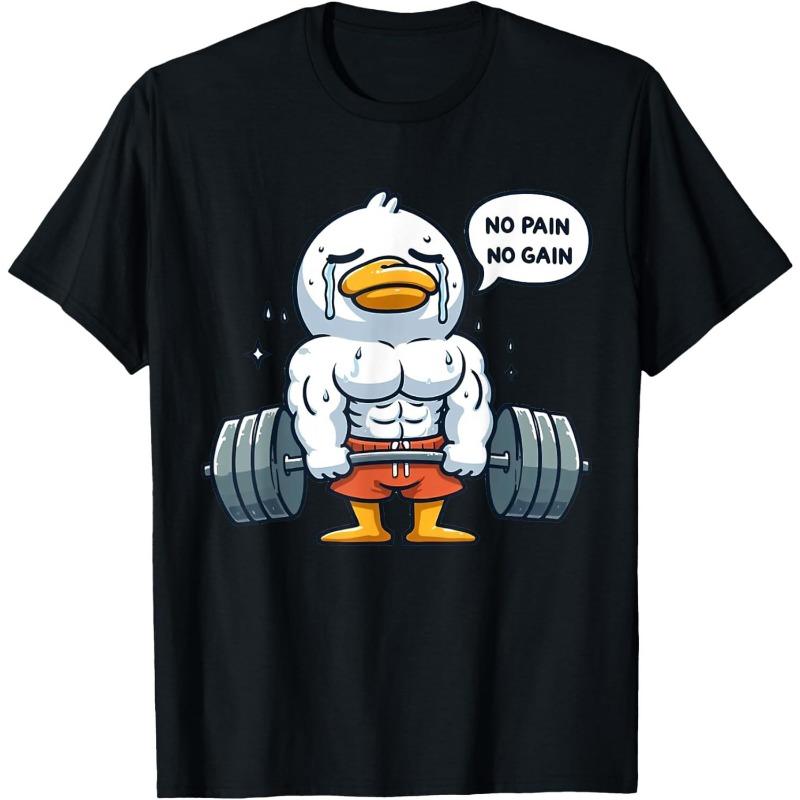 Выпуск The Quackin Duck Gym Тяжелая атлетика Бодибилдер Футболка Графические футболки Мужская одежда Уличная одежда Футболки 2XL