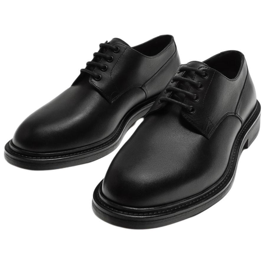 Zara Leather Derby Shoes Black Men 12403420