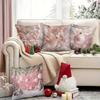 Pink Christmas Pillowcases: Deer, Balls & Frosty Foliage for Festive Flair! Sofas, Bedroom Pillow Covers, Holiday Gifts