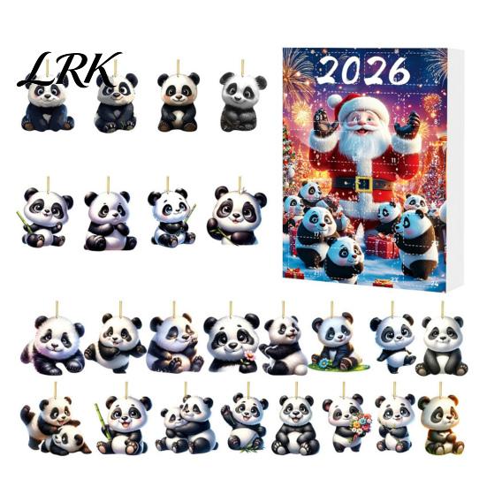 Holiday Gift for Panda Lovers Advent Calendars 2026, 2D Acrylic Cute Hanging Ornaments Animal Xmas Tree, 24 Days Christmas Countdown Calendar,
