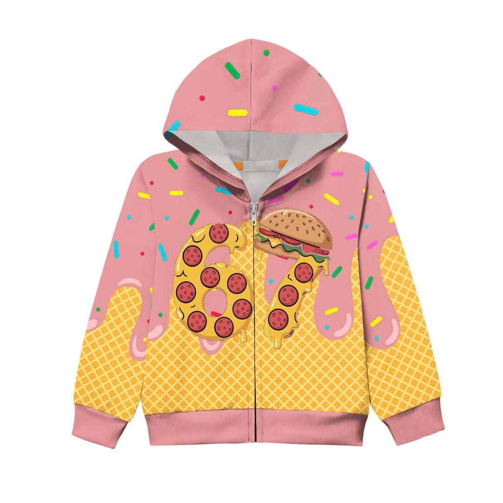 Kinder Langarm Locker Bedruckte Reißverschlussjacke