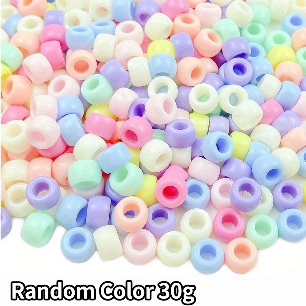 30/50/100g 9 * 6mm Sweet Macaron Color Acrylic Cylindrical Bead DIY Bracelet Necklace Foot Chain Phone Chain Bead Small Bucket Bead Accessories