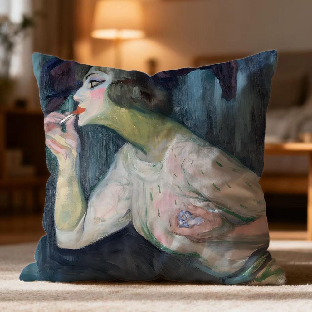 Fashion F-Ffrantisek Kupkaed Cushion Cover Soft Washable Pillow Case Multi-Scene for Couch Bed Travel Office Use