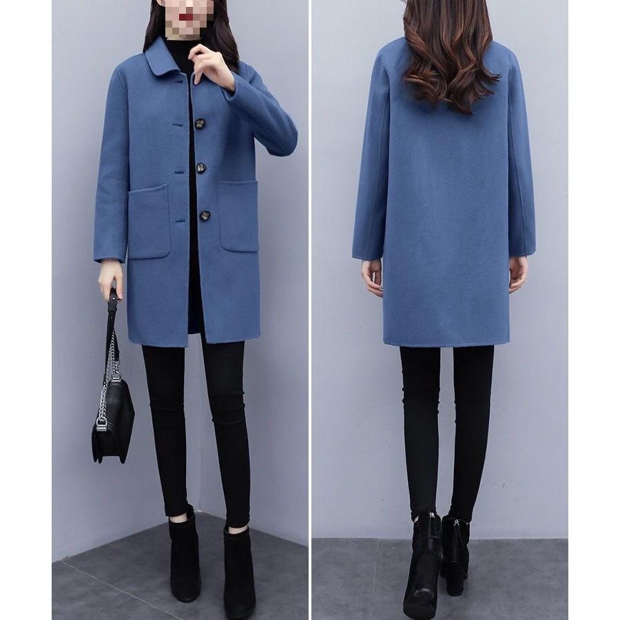 Woolen Coat: Women's Mid-Length 2026 Korean Style, Loose Plus Size, Slimming, Age-Reducing for Autumn/Winter