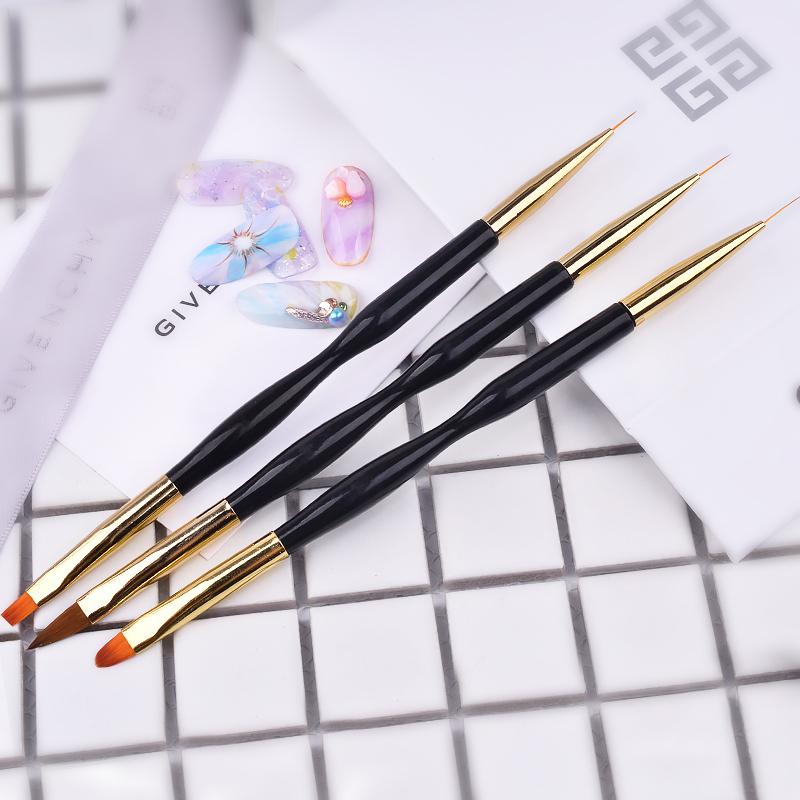 3pcs/Set Nail Art Line Painting Pen 3D Tips Acrylic UV Gel Brushes Drawing Colorful Line Grid Design Nail Manicure Tools