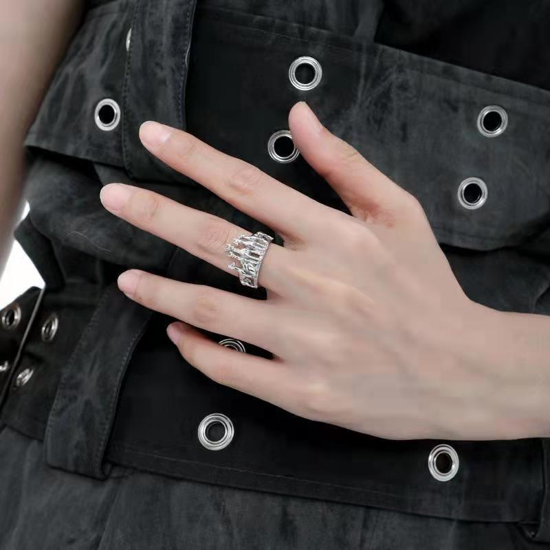 Korean Version of Personalized Doberman Ring Girls Fashion Retro Design Sense Puppy Opening Adjustable Ring