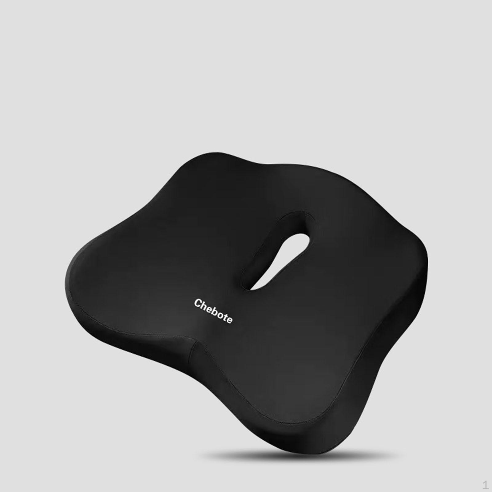 Memory Foam Seat Cushion Butt Pillow Premium Ergonomic Anti Slip Bottom Gifts Cushions Chair Black 1463₽