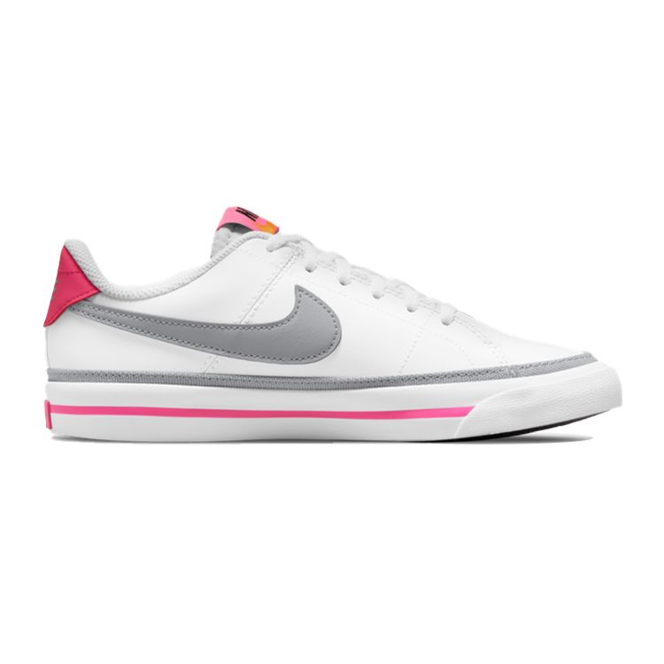 Nike Court Legacy GS White Pink Prime Light Smoke Grey Kids Sneakers Kumquat DA5380-111