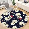 1PC Snowmen Winter Office Round Area Rug, Mat Suitable For Office, Under Office Chairs Bedroom Living Room Home Decor, Room Deco