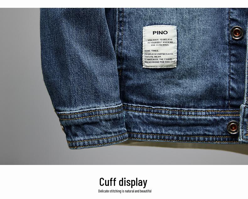 Men's Trendy Blue Denim Jacket - Simple Autumn/Winter Design