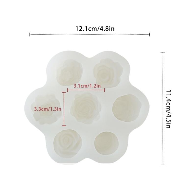 3D Rose Peony Flower Candle Mould DIY Gypsum Candle Epoxy Mold Handmade Candle Aroma Wax Soap Molds for Decoration
