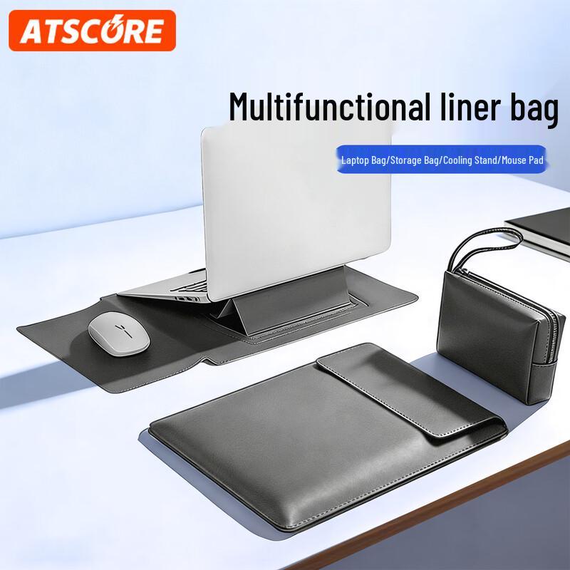 ATSCORE 14-inch Laptop Sleeve with Stand & Power Pouch