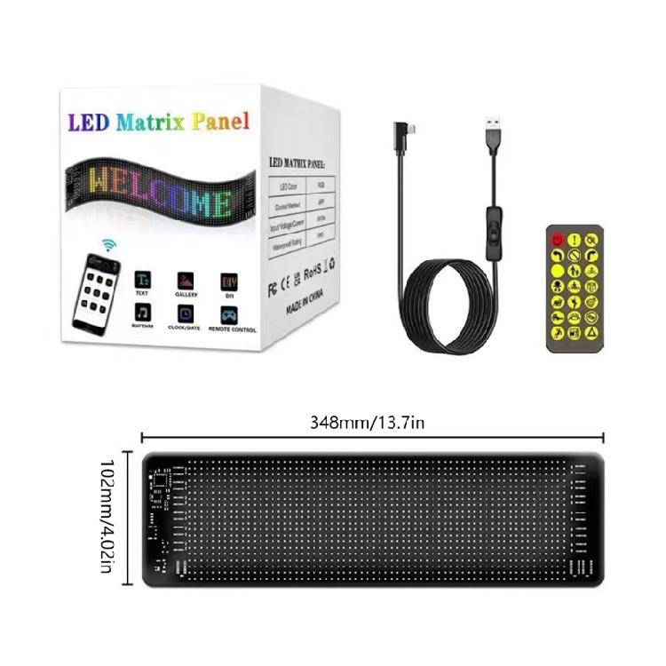 USB 5V Scrolling Led Matrixes Panel Waterproof App Programmable Flexible LED Sign