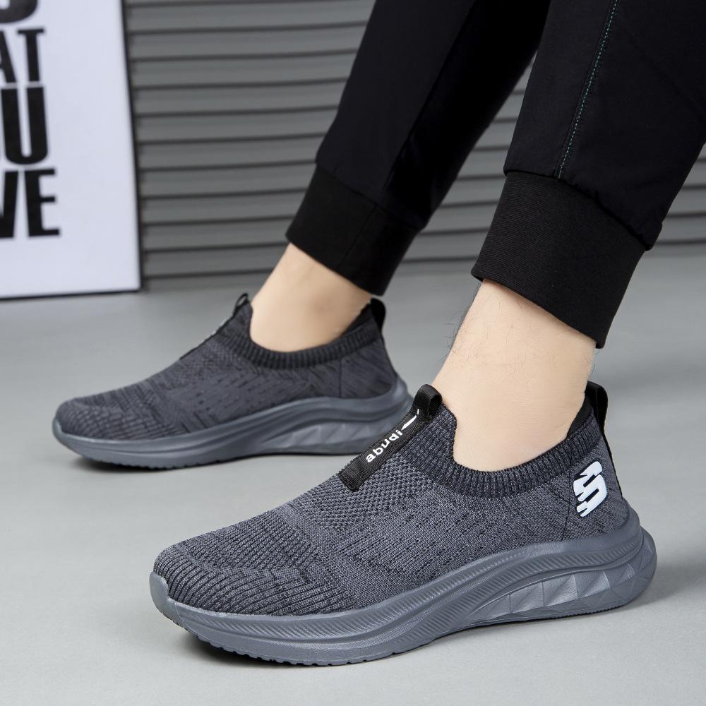 

24 новые мужские повседневные туфли, метод холодной вулканизации, ультралегкая мягкая подошва, сетчатые дышащие туфли для ходьбы для мужчин среднего и пожилого возраста 44