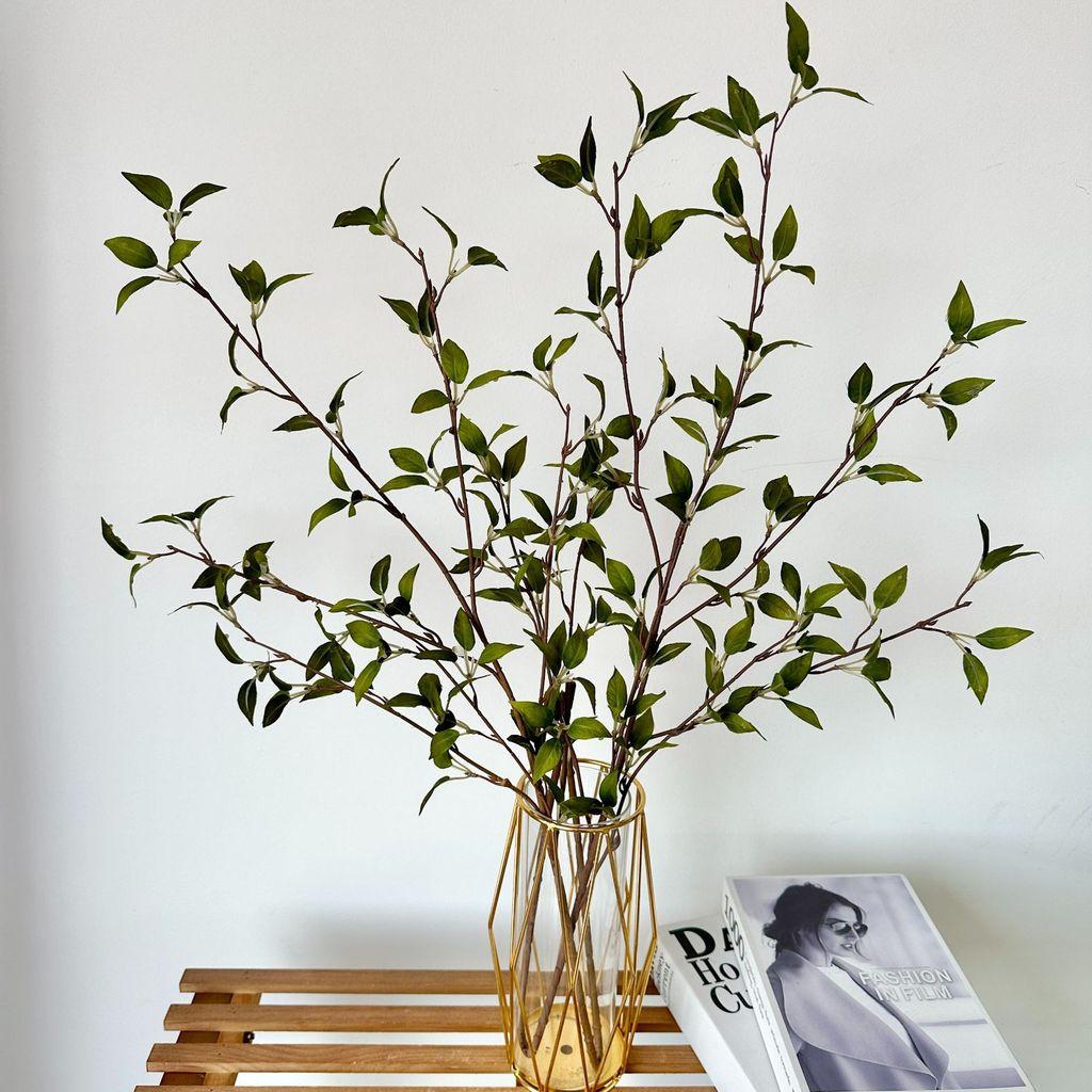 Artificial Leaf Branch For Wedding Decor And Photography Props With Silk Fabric Material
