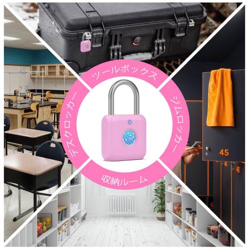 Tohtake Smart Padlock, Fingerprint Authentication, Smart Lock, Smart Key, Door Locker, Electronic Lock, Apple Watch, Smartphone Compatible, USB Chargi