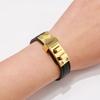 Trendy Punk Lychee Grain Single Loop Leather Belt Buckle Alloy Pu Bracelet Hot Selling Bangle